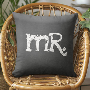 Chalkboard Wedding Mr. Mister Throw Pillow