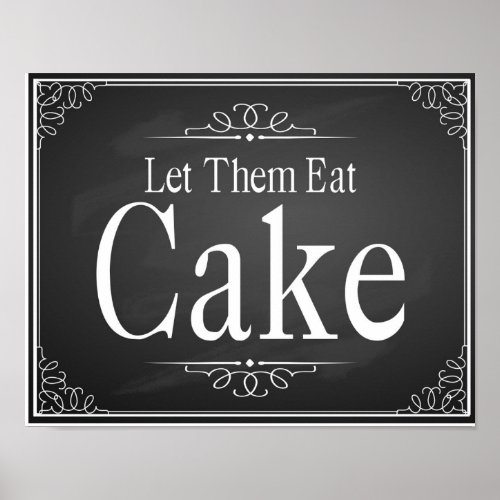 Chalkboard Wedding party Let them eat cake print