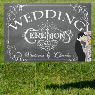 Chalkboard Wedding Personalized Lawn Sign