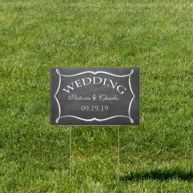 Chalkboard Wedding Personalized Lawn Sign (Insitu)