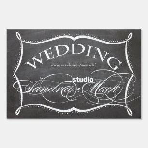 Chalkboard Wedding Personalized Lawn Sign