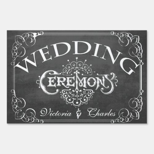 Chalkboard Wedding Personalized Lawn Sign