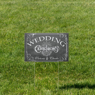 Chalkboard Wedding Personalized Lawn Sign