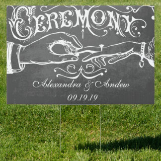Chalkboard Wedding Personalized Lawn Sign
