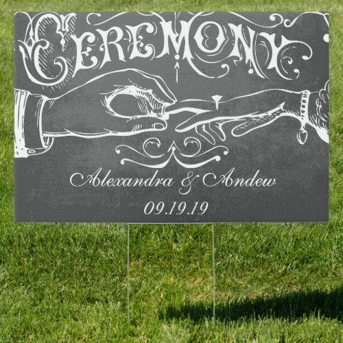 Chalkboard Wedding Personalized Lawn Sign