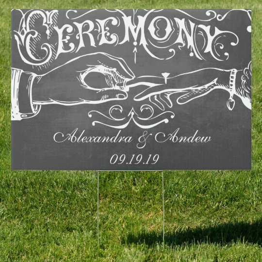 Chalkboard Wedding Personalized Lawn Sign