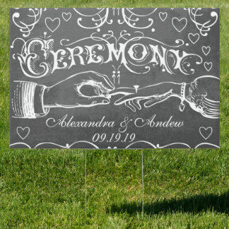 Chalkboard Wedding Personalized Lawn Sign