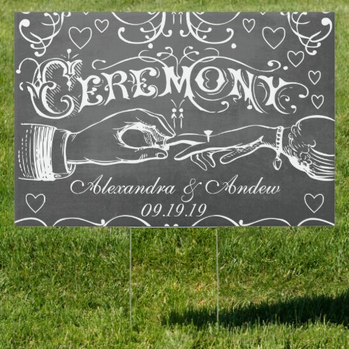 Chalkboard Wedding Personalized Lawn Sign