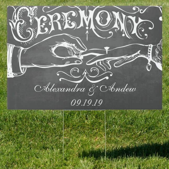 Chalkboard Wedding Personalized Lawn Sign (Insitu)