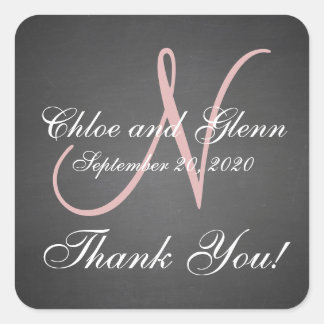 Chalkboard Wedding Personalized Thank You Sticker