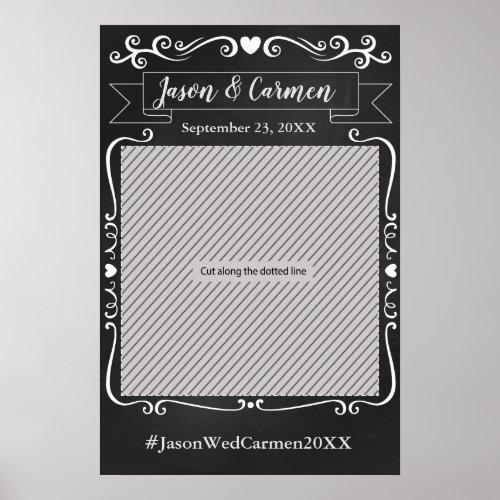 Chalkboard Wedding Photo Frame Props Poster