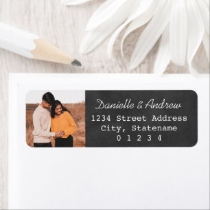 Chalkboard Wedding Photo Return Address Label