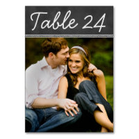 Chalkboard Wedding Photo Table Number Card