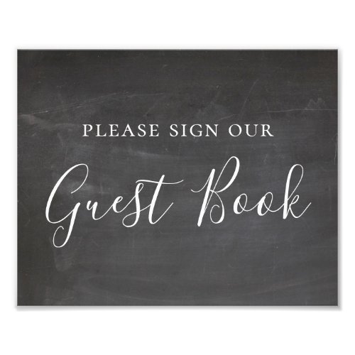 Chalkboard wedding poster Please sign guest book