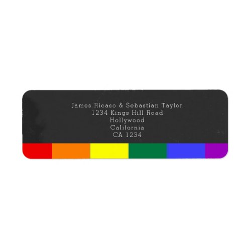 Chalkboard wedding Rainbow Pride Label