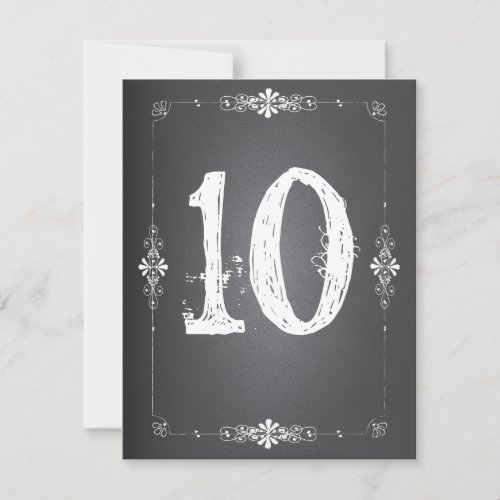 Chalkboard Wedding Reception Table Number Card