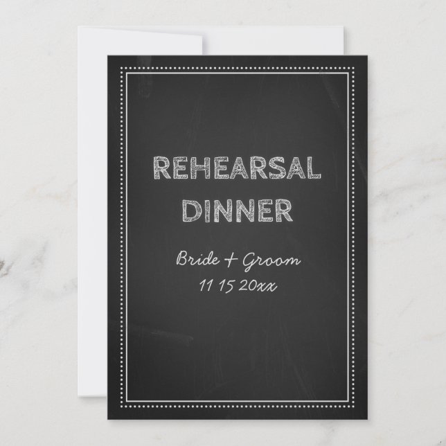 Chalkboard Wedding Rehearsal Dinner Party Invitation (Front)