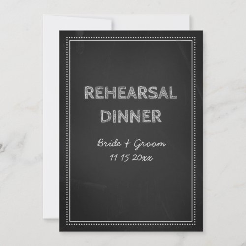 Chalkboard Wedding Rehearsal Dinner Party Invitation