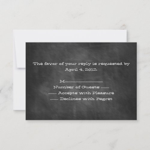 Chalkboard Wedding Reply Cards