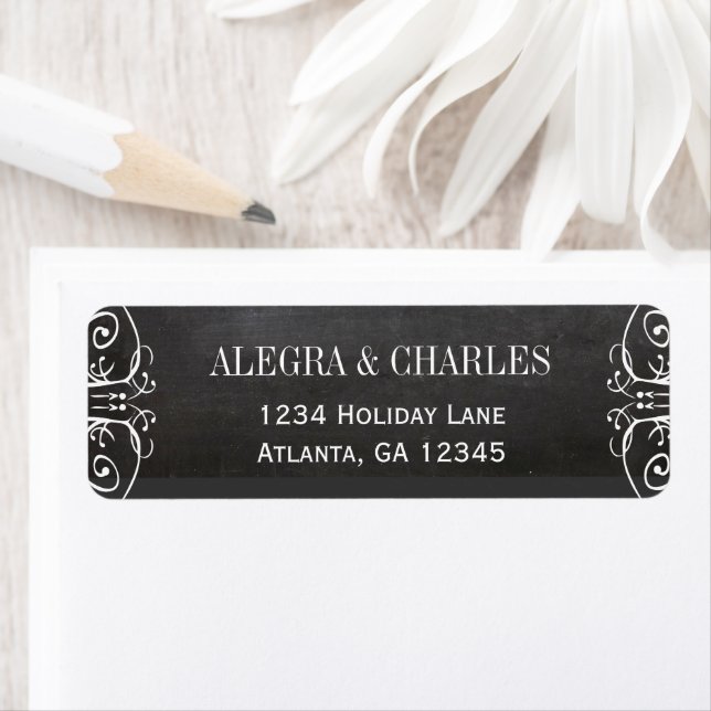 Chalkboard Wedding Return Address Label (Insitu)