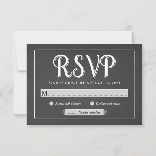 Chalkboard Wedding RSVP _ Basic Response Cards