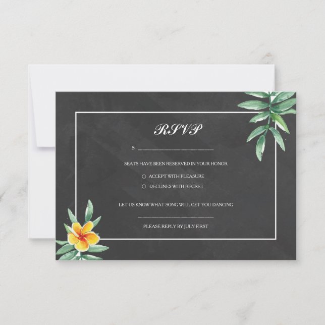 Chalkboard Wedding RSVP Card (Front)