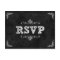 Chalkboard wedding rsvp card / eat drink married