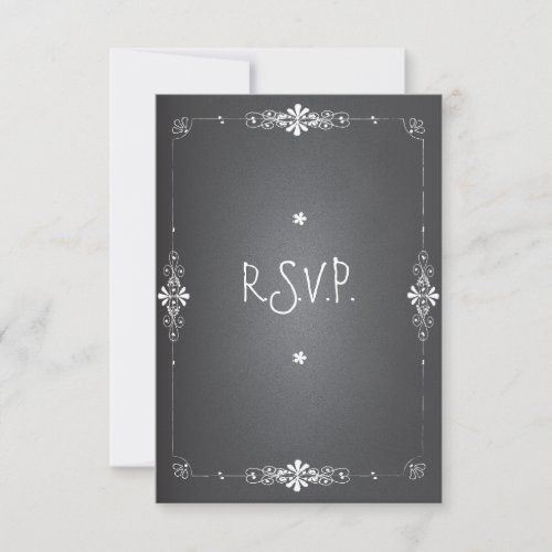 Chalkboard Wedding RSVP Response Card