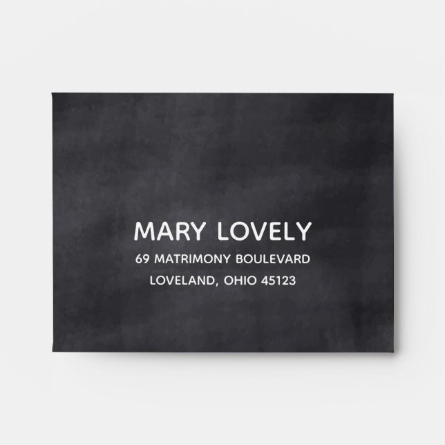 Chalkboard Wedding RSVP Return Address Envelope (Front)