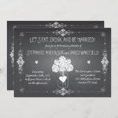 Chalkboard Wedding Rustic Mason Jar Invitation (Front/Back)