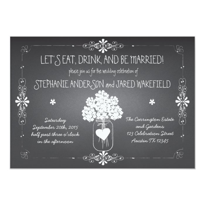 Rustic Chalkboard Wedding Invitations 5