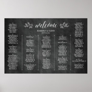 Chalkboard Wedding Seating Chart Alphabetical