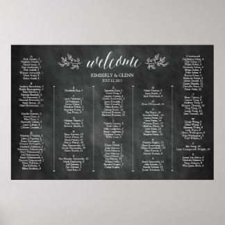 Chalkboard Wedding Seating Chart Alphabetical