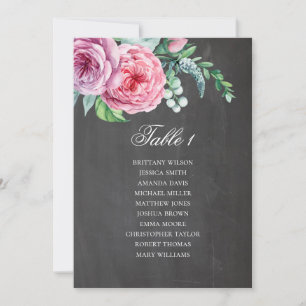 Chalkboard wedding seating chart. Boho table plan Invitation