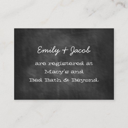 Chalkboard Wedding Shower Registry Insert Cards Business Card Templates