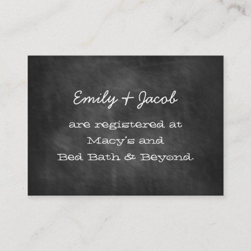 Customizable Chalkboard Wedding Shower Registry Insert Cards Business Card Templates