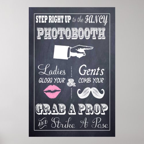 Chalkboard Wedding Sign Fancy Photobooth 20 x 30