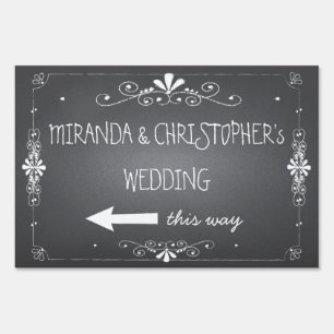 Chalkboard Wedding Sign Personalized