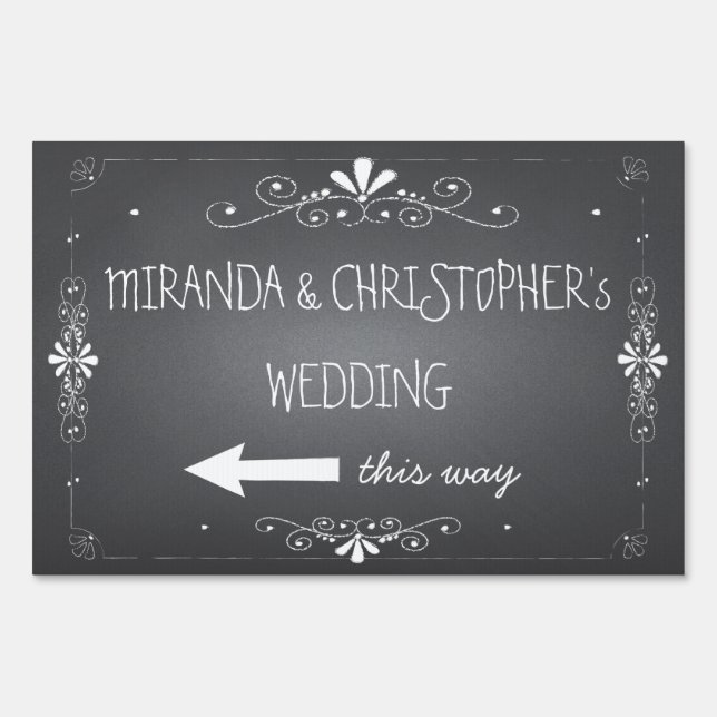 Chalkboard Wedding Sign | Personalized (Front)