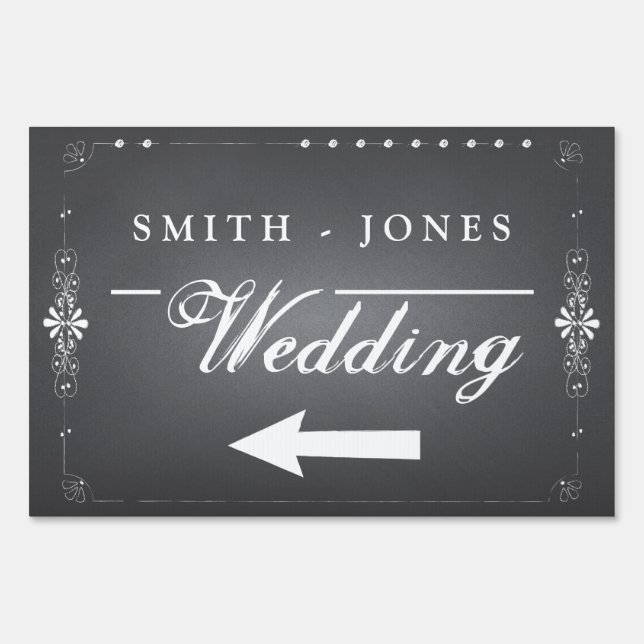 Chalkboard Wedding Sign | Personalized (Front)