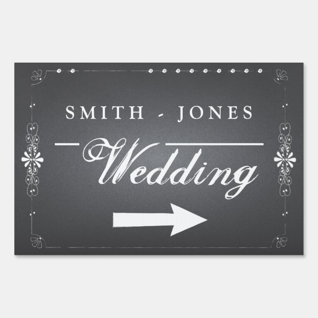 Chalkboard Wedding Sign | Personalized (Front)
