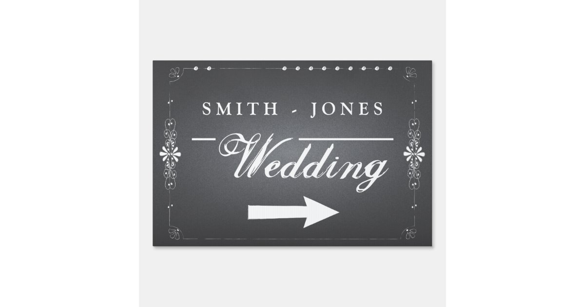 Chalkboard Wedding Sign Personalized