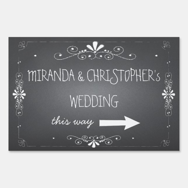 Chalkboard Wedding Sign | Personalized (Front)