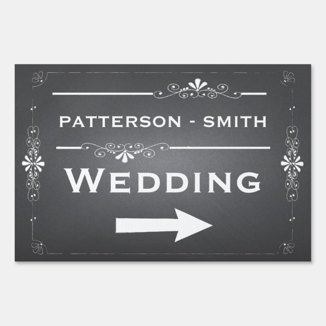 Chalkboard Wedding Sign | Personalized (Front)