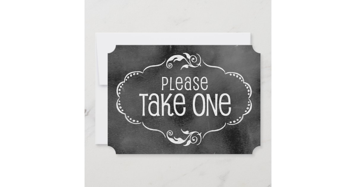 Chalkboard Wedding Sign: Please Take One 