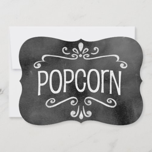Chalkboard Wedding Sign Popcorn Invitation