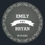 Chalkboard Wedding Sticker<br><div class="desc">Chalkboard Wedding Sticker.  If you have any questions or requests please contact me.</div>
