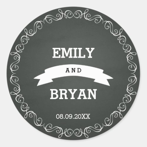 Chalkboard Wedding Sticker