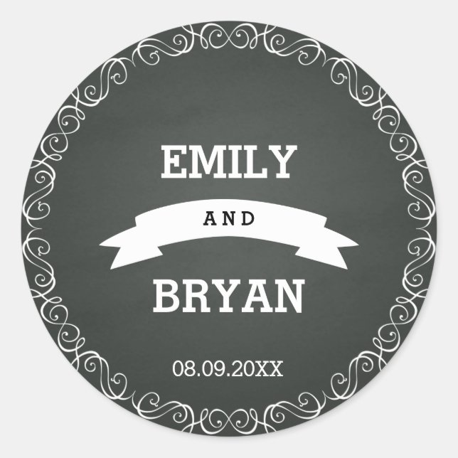 Chalkboard Wedding Sticker (Front)