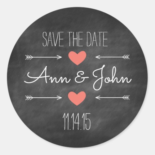 Chalkboard Wedding Stickers with Personalization